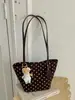 Bolso Tote de Gran Capacidad con Lunares Estilo Coreano Otoño 2026 Nuevo Bolso de Hombro Retro Marrón Moderno Versátil Bolso para el Trabajo