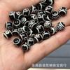 Cuentas de ágata negra natural de aproximadamente 8 mm diente de tigre tres ojos botella del tesoro tótem noble DIY juego de texto cuentas de Buda accesorios de joyería mano