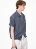 Camisa Xadrez Vintage de Manga Curta para Homens e Mulheres Verão Estilo Japonês Solta Casual Camisa Xadrez Nova Gola Lapela Top de Meia Manga