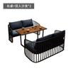 Combinación de mesa y silla de comedor de hierro forjado con asiento de tarjeta de cafetería de estilo industrial vintage, sofá, bar, barbacoa, restaurante occidental