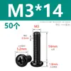 Tornillos M2M3M4M5M6M8 Negros de Acero Inoxidable 304, Tornillos de Cabeza Redonda Phillips, Tornillos para Máquina de Cabeza Plana Zincados Negros
