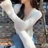 Diseño de Outfit Spicy Girl Transfronterizo Nicho Cárdigan de Punto con Cuello en V para Mujer Principios de Otoño Nuevo Cárdigan Corto Versátil para Mujer