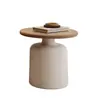 Mesa de centro de apartamento color crema, mesa de centro para sala de estar para espacios pequeños, mesa de centro redonda tipo Martini de hierro forjado simple y moderna para casa de huéspedes