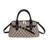 Bolsa casual com estampa vintage, bolsa de mão versátil de moda luxuosa leve, bolsa Kelly com letras, bolsa de ombro feminina, bolsa transversal texturizada de nicho