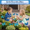 Estacas de mariposa artificiales de color azul mixto transfronterizas, un juego de 12 piezas, decoraciones de jardín para exteriores, estacas para patio