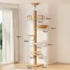 Tongtianzhu Estructura para trepar gatos Madera maciza Cama para gatos personalizada Árbol para gatos Espacio integrado Almacén Plataforma de salto para gatos No ocupa espacio Estructura para trepar gatos