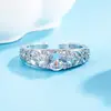 Anel de renda com diamante de estilo elegante e neutro para mulheres, design de nicho, luxo leve, ultra brilhante, anel de moda requintado