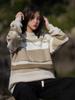 Suéter de Pareja Helu para Hombre con Color de Contraste Mismo Estilo para Hombre y Mujer Nuevo Tendencia Otoño e Invierno 2024 Marca Rayado Suéter de Cuello Redondo Q