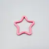 Llavero de estrella de cinco puntas pintado con aerosol de color, anillo plano cerrado, llavero hecho a mano, llavero DIY, accesorios de joyería, colgante