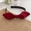 Faixa de Cabelo com Laço de Tecido Estilo Coreano Denteada Antiderrapante Cabelo Quebrado para Mulheres Doce Orelhas de Coelho Faixa de Cabelo Pressionada Acessórios de Cabelo