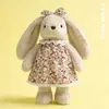 Muñeco de Peluche de Conejo Lindo con Orejas Largas y Flores, Muñeco de Consuelo, Compañero de Sueño, Regalo para Niñas