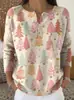 Sudadera de Punto con Cuello en V, Botones y Mangas Largas, Estilo Nuevo Transfronterizo, Otoño e Invierno, Suéter con Estampado de Moda Personalizado para Mujer
