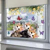 Variedad de Pegatinas para Ventanas de Animales Lindos de Dibujos Animados para Puertas de Cristal y Ventanas, Pegatinas de Cristal de Adhesión Estática con Visibilidad de Doble Cara