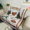 Manta de camping estilo americano, ligera, de lujo, para dormitorio, sala de estar, de algodón, para sofá, cojín, funda decorativa para sofá, toalla