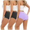 [Paquete de 3] Ropa interior de encaje para mujer de talla grande para comercio exterior de AliExpress, color liso, calzones de cintura alta, versión europea y americana
