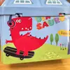 Cofrinho Criativo Infantil Armazenável e Recuperável, Design Cartoon Anti-Queda, Presente para Estudante com Cadeado, Cofrinho de Ferro de Grande Capacidade
