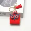 Monedero Llavero Búho de Cuero Creativo Coreano Transfronterizo Lindo Colgante de Bolsa de Dibujos Animados Cadena de Borlas para Coche