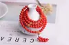 108 Pulseras Finas de Cinabrio Rojo, Pulseras de Cinabrio de Múltiples Círculos, Pulseras Versátiles Elegantes y Amigables con la Piel, Perlas Redondas de 8 mm