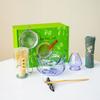 Juego de Té Matcha de Vidrio 7 Piezas Transparente Alto Borosilicato Rosa Set de Caja de Regalo Japonés Tazón para Matcha Batidor de Té Venta al por Mayor