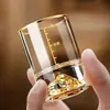 Balanza de 0.1 kg Lámina de Oro Montaña Dorada Montaña Azul Dispensador de Copa de Vino Blanco Uso en el Hogar Creativo Vidrio de Lujo Ligero Vasos de 0.1 kg