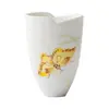 Xícaras de Chá de Porcelana Branca da Dinastia Tang e Song com Boca de Flor Pintada à Mão, Conjuntos de Chá Kung Fu para Uso Doméstico, Xícaras de Degustação com Borboletas Pintadas Sob Esmalte, Xícaras de Aroma Cerâmicas