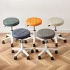 Taburete bajo con polea, altura ajustable, rueda giratoria, asiento redondo, adecuado para salones de belleza, uso doméstico, salones de uñas y aplicaciones giratorias; nuevo modelo