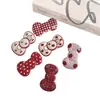 Pinza para el Cabello de Cuadros Rojos de Lunares Retro con Lazo Corazón Femenino Manzana Cereza Flequillo Lateral Pinza de Pato Pinza para el Cabello