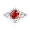 Anillo de Vid de Flor de Gema Colorida de Corte Rosa Más Vendido en Transmisión en Vivo para Mujeres, Incrustado con Diamantes de Alto Carbono, Anillo de Capullo de Flor Chapado en Oro, Venta al por Mayor de una Pieza