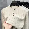 Suéter de Lana con Cuello Redondo y Trenzado Estilo Old Money para Hombre 2026 Otoño/Invierno Nuevo Llegado Lavable a Máquina Espesor Base Suéter para Hombre