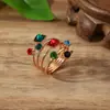Anillo Decorativo de Piedra Preciosa de Cristal, Anillo de Primavera Grande Exagerado Estilo Europeo y Americano, Joyería Original, Venta al por Mayor por Pieza