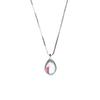 925 Colar de prata esterlina Mulheres ins simples elegante japonês-coreano nicho gotas de água Aurora Gradiente Moonstone Pingente Clavícula Corrente Clavícula