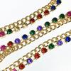 Cadena de metal para soldar parachoques de diamante de color, cadena decorativa de moda para ropa, cadena de bolso de cadena, accesorios para joyería DIY