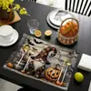Manteles Individuales Decorativos de la Serie de Halloween Más Vendidos, Tapetes Decorativos de Mesa, Tapetes Drenantes de Cocina Absorbentes de Agua, Secado Rápido, Fácil Cuidado