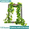 Decoración de vid artificial con hojas verdes, hojas de vid verdes falsas, vid de flor de plástico, cubierta para tubería de agua, flor de hoja verde para aire acondicionado
