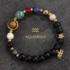 Pulsera de ocho planetas doce constelaciones Pulsera explosiva transfronteriza de Amazon Pulsera de piedra natural del universo Venta al por mayor de fábrica