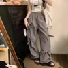 Pantalones casuales de temperamento a la moda dopamina estilo coreano 2026 populares nuevos pierna ancha recta ins pantalón de trabajo con lazo