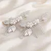 Tuan mingxinniang joyería Europea y Americana más vendida peine para el pelo de hoja peine de perlas tejido a mano tocado joyería de boda al por mayor