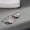 Pendientes de circonita cuadrada de plata esterlina S925 para mujer, estilo coreano, sencillos, con incrustaciones de diamantes, elegantes, de estilo nicho, joyería geométrica para las orejas.