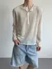 Camisa de manga larga con cuello Henley de seda de hielo para protección solar para hombre, top para vacaciones en la playa, sensación casual y relajada, cobertura ligera de verano