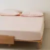 Sábana de Algodón Cepillado de Alto Hilo 100S para Cama Doble Sábana Ajustable Cubrecama de Color Sólido Simple Ropa de Cama Gruesa para Otoño e Invierno Pieza Única