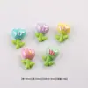 Cadena de Teléfono DIY Hecha a Mano de Acrílico Tulipán 3D Color Crema Fresco y Sencillo Accesorios para Bolsos de Zapatos Componentes con Cuentas