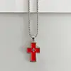 Colar Corrente de Clavícula Ins Doce Cool Pingente Cruz Dopamina Aço Titânio Tendência Nicho Sexy Moda Versátil para Homens e Mulheres