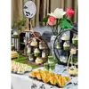 Mesa de Postres China Adornos Soporte de Exhibición Compromiso Boda Montaje de Mesa Bandeja Estantería Decoración de Boda Descanso para el Té Soporte para Pasteles