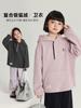 Pudding Haru Ropa Infantil Tops 2025 Otoño e Invierno Nuevo Estilo Deportivo Sudadera con Capucha de Punto para Niñas, Color de Contraste, Terciopelo
