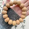 Pulseira Autêntica de Caroço de Pêssego de Montanha com Padrão de Cérebro Selvagem para Homens e Mulheres, Placa de Noz, Pulseira de Brincar com Texto, Pêssego Hu, Contas de Buda, Joias Atacado
