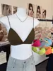 Dopamina Chica Picante Delgado Triángulo Taza Camisola Mujer Verano Nuevo Bikini Bra de Playa Top Corto Fluorescente