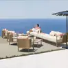 Sofá de Exterior Nórdico Ocio Simple Diseñador Acero Inoxidable Patio Villa Creativo Impermeable Protección Solar Muebles de Exterior