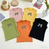 2026 Nuevo Estilo Tops para Niñas Verano Dulce Lazo Elegante Casual Versátil Chaleco Infantil Camiseta para Bebé