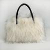 Bolsa de Pelo 2024 Pelúcia de Pelo Sintético de Guaxinim Bolsa Feminina Bolsa de Pelo Sintético Adequada para Pessoas Baixas com Altura de 20cm