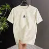 Camiseta Casual Bordada de Manga Media con Cuello Redondo Holgada para Hombre 2026 Nueva Tendencia Primavera y Verano Moda Masculina de Manga Corta